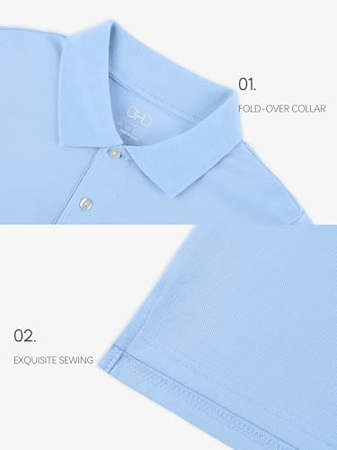 Image of OHD 3 Pack School Uniform for Boys Polo Shirt Cotton Uniform Shirts for Boys Kids School Clothes 3-14 Years