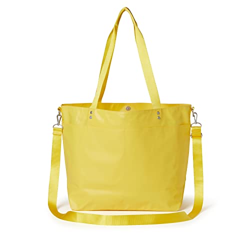 Baggallini Laminated Carryall Tote - Waterproof Beach Bag For Women - Travel Tote Bags With Scratch Resistant Pockets - Sunrise Yellow #TOP2