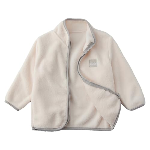 Fleece Zipper Warm Jacket for Youth Girls Long Sleeve Lapel Solid Color Coats Toddler Boys Adorable Comfy Outwear