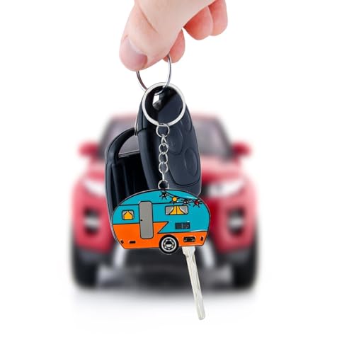 Image of Camper Keychain, Upgraded Double-Side Metal Camping Key chain, Couples RV Accessories Set of 2 for Men Women