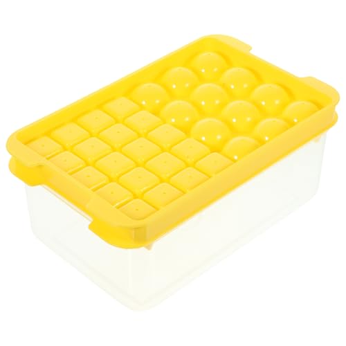Set de bandejas de silicona para cubitos de hielo 2 piezas amarillo miniatura 1