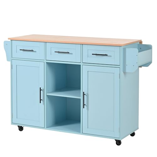 Carrito plegable para isla de cocina, superficie de trabajo plegable, estación de servicio, tres cajones, estantes ajustables, estantes interiores, barra de toallas, patas intercambiables, soporte de