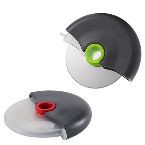2 Packs Pizza Cutter Stainless Steel Pizza Slicer and Wheel Design Comes Apart Blade with Protective Guard for Making Bread and Pizza