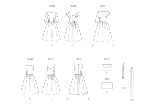 New Look Sewing Pattern UN6786A Misses' Dresses With Belt And Purse A (8-10-12-14-16-18) - 2
