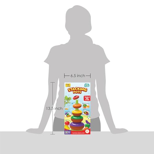 Image of Imagimake Stacking Pots Toys | Leaps & Bounds Baby Toys for 12+ Months | Educational Toy for Toddlers, Infants |5-in-1 Play & Learn | Stacking, Nesting, Pretend Play | Gift for Kids 1+Year Old