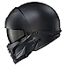 ScorpionEXO Covert 2 Open Face 3/4 Full Mode Motorcycle Helmet Bluetooth Ready Speaker Pockets Interchangeable Mouth Cover DOT Approved Solid (Matte Black - 2X)