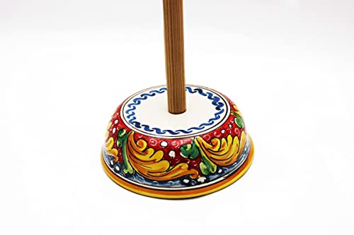 Porte-rouleau céramique sicilienne fait main Santo Stefano fleur rouge - 4