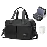 Vacuum Travel Bag with Air Pump Expandable Seal Compression Personal Item Carry on Bags for Airlines Travel Duffle Bags for Women Weekender Overnight Bag Sports Gym Tote Bag Black