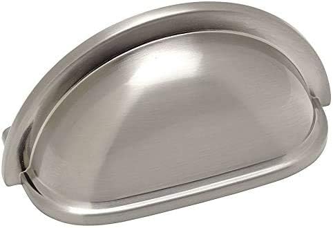 Cosmas 10 Pack 4310SN Satin Nickel Cabinet Hardware Bin Cup Drawer Handle Pull - 3" Inch (76mm) Hole Centers