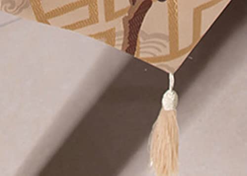 Chemin de table beige 33x210 cm en polyester moderne à pompons WXKAGF - 3