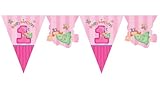 Creative Converting Party Decoration Fun at One Pennant Flag Banner, 1st Birthday, 12-Feet, Pink