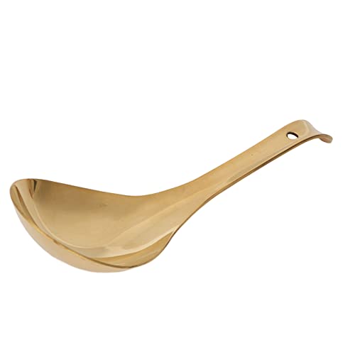 DriKou Cuillère de Service, Cuillères de Service en Laiton épaissi Brillant doré cuillères à Soupe cuillères utilitaires de Cuisine (Grande taille 1,69 X 9,06 pouces)