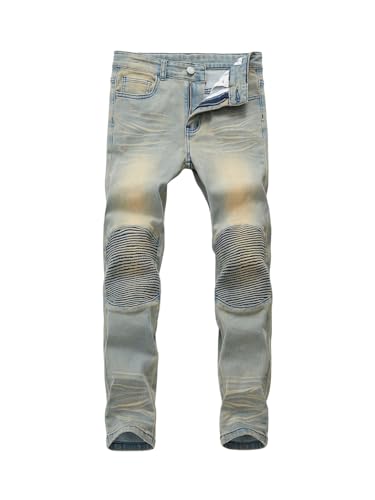 SweatyRocks Boy's Slim Fit Jeans Button Zipper Denim Pants with Pockets