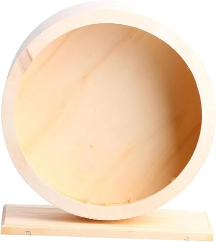 ハムスター回し車 木製 静音 サイレントホイール ウッドハムスターエクササイズホイール 小動物サイレントホイール 天然松木 運動不足解消 スナネズミ チンチラ ヘッジホッグ ギニアピッグ用 おもちゃ (L)