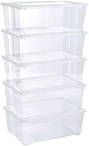 Dehouse Scatola portaoggetti in plastica trasparente da 8 L set di 6 scatole por