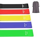Yisica 5 Bandes Elastique Musculation avec 5 Niveaux de Force, Elastique Sport pour Fitness Pilates Yoga la Musculation  Bande de Resistance Musculation avec Sac de Rangement (5)