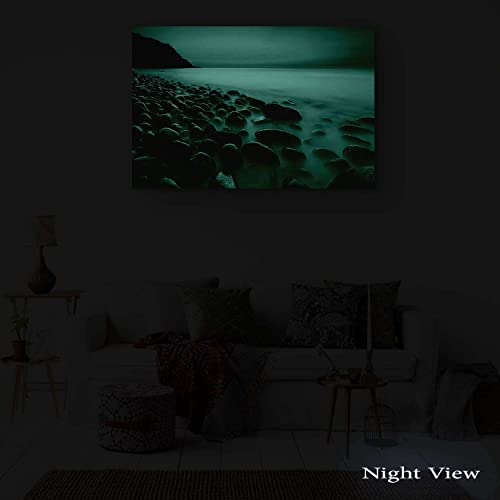 Glass Wall Art Startonight Acrylic Decor Fog On The Shore, Abstract Artwork 24" X 36" #TOP3