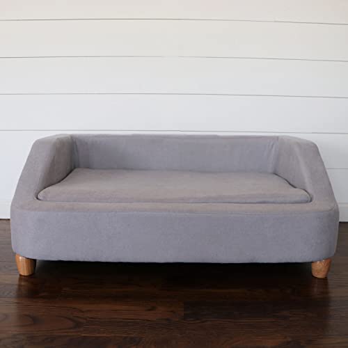 Critter Sitters 36-In. Microfiber Gray Rectangle Pet Bed For Medium-Sized Dogs #TOP4