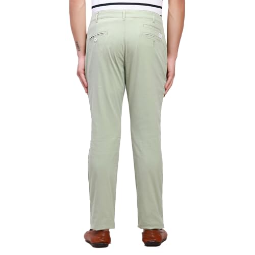 Image of Colorplus Nuvo Fit Cotton Nylon Blend Solid Piece Dyed Pattern Flat Front Casual Trouser