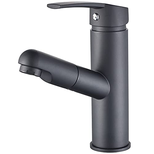 Mitigeur de lavabo noir moderne pour salle de bain eau chaude et froide
