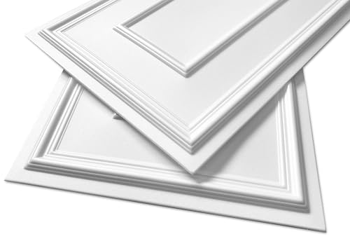 Deccart | Pannelli Decorativi Per Pareti 3D Boiserie, Rivestimento Parete In Polistirolo, Pannelli Murali Per Interni, Design Elegante, Facile Montaggio, Dimensione 100X50 Cm, Xl, Bianco, 8M2 - 4