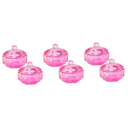 Verre dappen pour poudre acrylique anti-évaporation avec couvercle hermétique x6