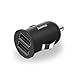 Produktbild Hama Auto Ladegerät USB 12 W/2,4 A (2-fach Ladeadapter für Zigarettenanzünder USB-A 2 x 5 V, Mini USB-Ladegerät, Doppel-Ladeadapter für Kfz, 2-fach USB-Netzteil für Handys u.v.m.) schwarz