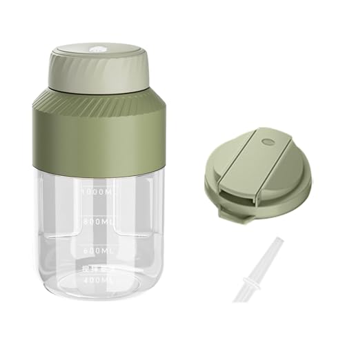 Generic Travel-Friendly Electric Juicer Cup with USB Charging, Green Two Lids