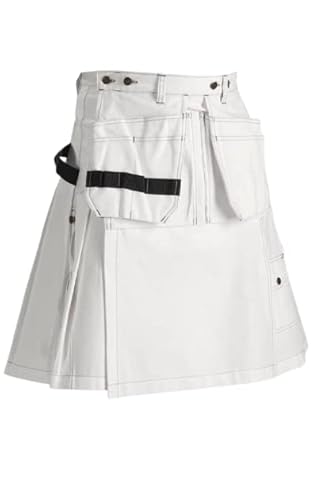 Generic NEW Man's Fashion White Work Utility Kilt for sale (Big, White, 36)