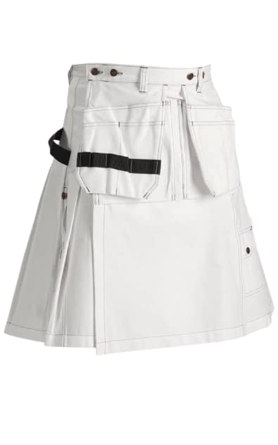 NEW Man's Fashion White Work Utility Kilt for sale