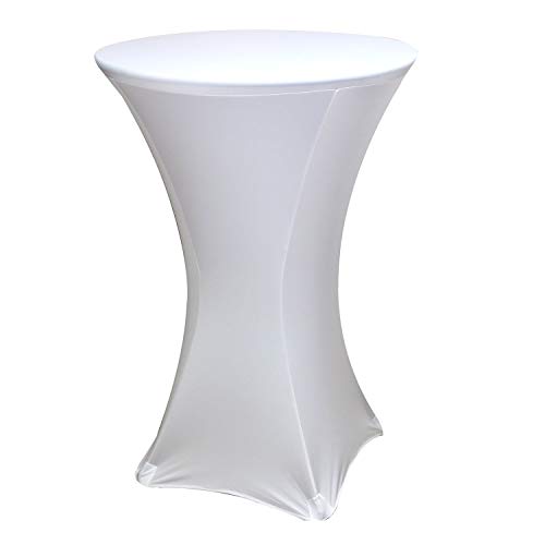 Wedding Decor Spandex Lycra Mantel Elástico Funda para Boda, Navidad, Banquete,Proveedores,Fiesta,Decoración - Blanco, Cocktail-1 Cover