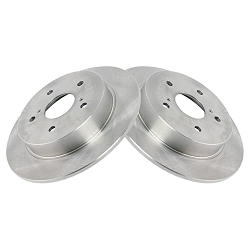 Image of TRQ Rear Brake Pad and Rotor Set Semi Metallic Solid Rotors