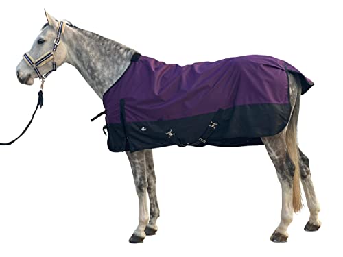 Horse Turnout Blanket 1200D Waterproof Winter Warm Horse Carpet Essential Standard Neck Horse Care Rug (Sky Blue 74) (Dk.purple 76) - Afbeelding 3