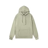KOG Hoodie für Herren Basic Sweatshirt mit Kapuze Einfarbig Hooded Sweatshirt Winter Kleidung Junge Warm Langarmshirt 2025 Große Größen Hoodies Baumwolle Kapuzenpullover Kaffee 3XL