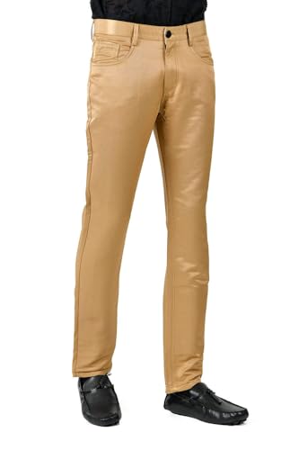 Barabas Men's Shiny Solid Color Chino Casual Pants 26053