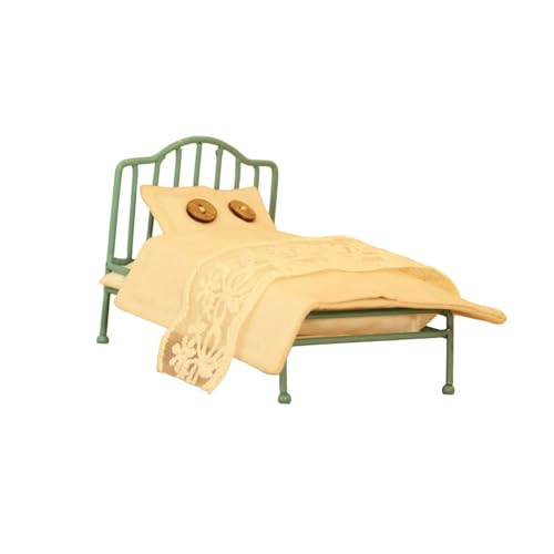 Lit miniature 1/12 avec literie complète pour décorer la chambre de maison de poupée
