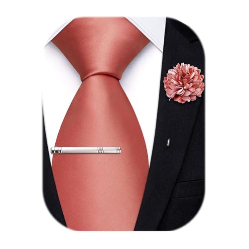 Image of Hi-Tie Men's Extra Long Solid Satin Tie Set 63 Inch /70 Inch Formal Necktie