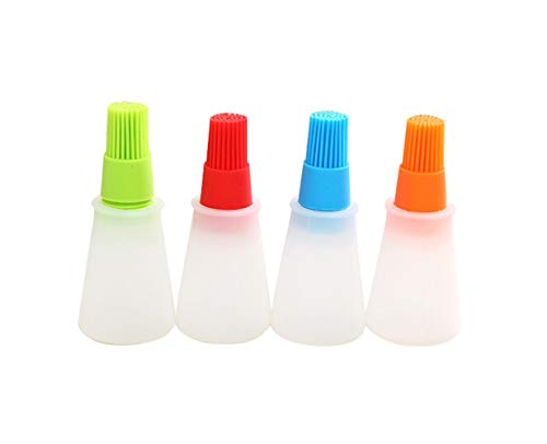 Silicone Oil Brush Baking BBQ Basting Brush Pastry Oil Honey Sauce Bottle Brush Kitchen Cooking Barbecue Tool Gadgets Pack of 4
