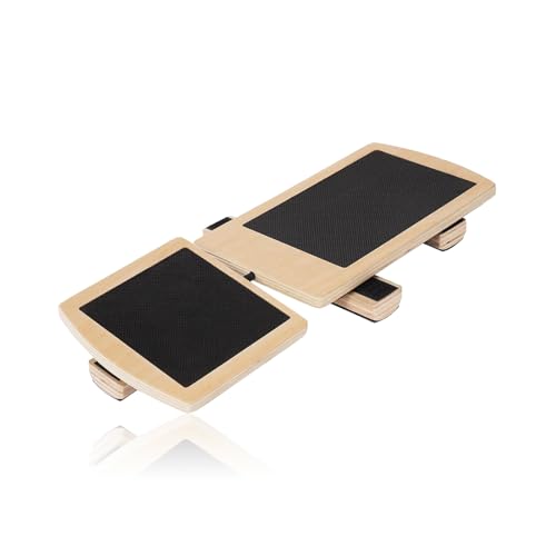 Wooden Ankle Balance Board,Portable Single Leg Foot Strengthener,Anti-Slip Foot Trainer Stretcher,Professional Corrector for Sprained Stability Exercises Balance Training,for Plantar Fasciitis