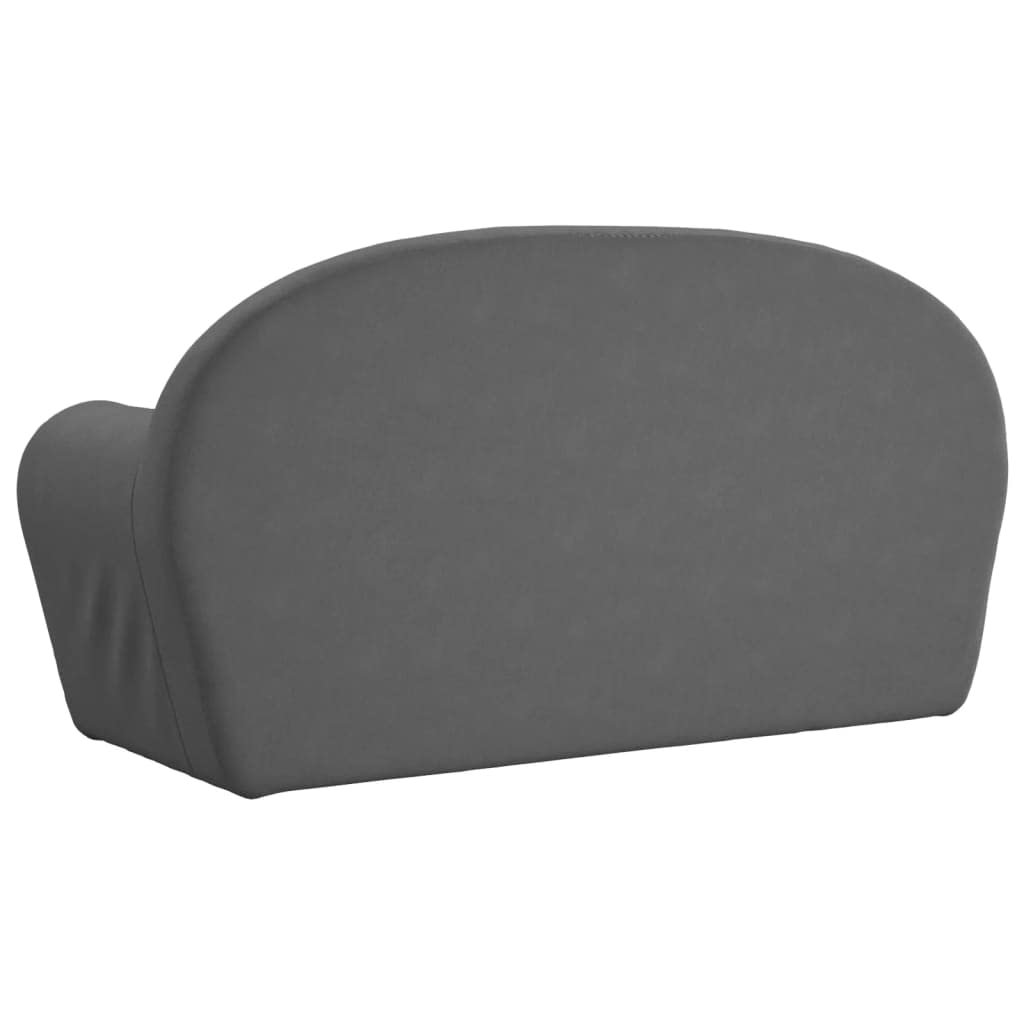 vidaXL Canapé pour Enfants 2 Places, Mini-canapé avec Housse Amovible, Canapé pour Tout-Petits, Meuble de Chambre d'enfant, Anthracite Peluche Douce