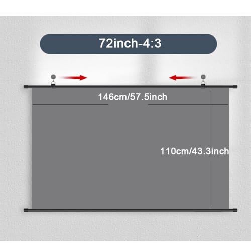 Pantalla de proyección manual 72in 4:3 para cine en casa miniatura 7