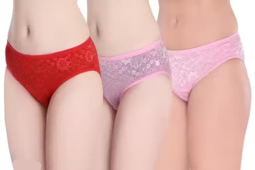 Soft Net Fabric Women Panty Pack of 3 Lightweight Breathable Design for Daily and Occasion Use Multi 3 2XL-picture-35