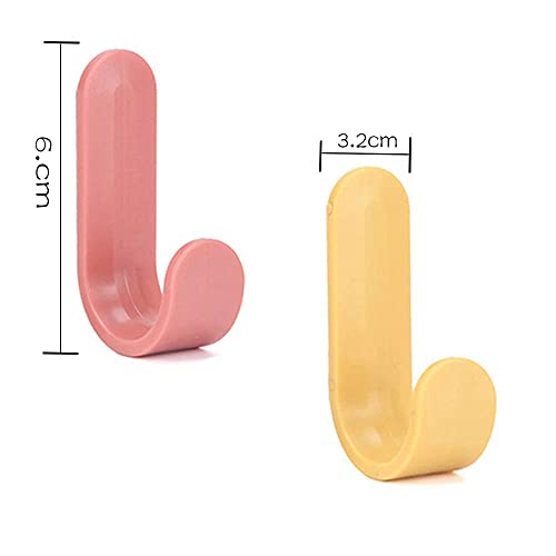 Juliyeh-12-Pieces-Self-Adhesive-Hooks-Wall-Hanging-Plastic-Creative-Cute-J-Shaped-Hooks-Powerful-Self-Adhesive-Hooks-for-General-Bathroom-Kitchen-Use-Sticky-Wall-Hook-Waterproof