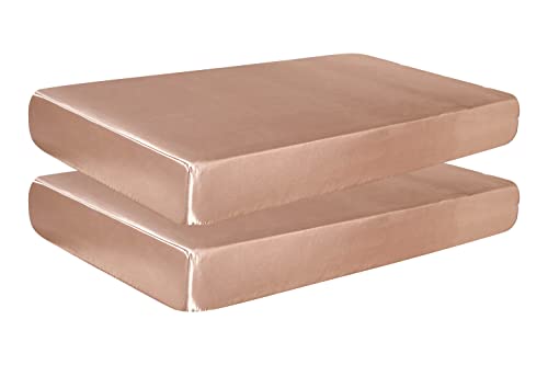 Image of Satin Crib Sheets 2-Pack for Babies & Toddlers - Soft, Gentle on Hair & Skin - Fitted Satin Sheets for Crib or Toddler Mattress