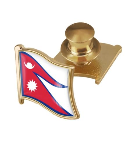 Image of vmcoatdu Country Flag Backs Locking Pin Keepers Locking Clasp Pin Badge International Travel Brooch Metal Alloy Souvenir Pin 0.75x0.7 Inch Small Pin