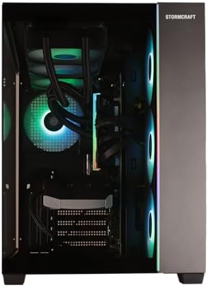 STORMCRAFT Falcon AI Gaming Desktop Computer AMD Ryzen 7 7800X3D, RX 9070 XT 16G, 32GB DDR5 6000MHz, 1TB NVMe SSD, 850W PSU 360mm AIO, ARGB Fans, USB-C, Bluetooth, Wi-Fi VR Ready PC Game Design Office — view 7