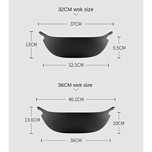 Wok sin recubrimiento de hierro fundido con mango desmontable miniatura 2