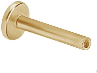Estella Collection 14K Solid Yellow Gold Internally Threaded Flatback Labret Post Bar 6.5MM 18g