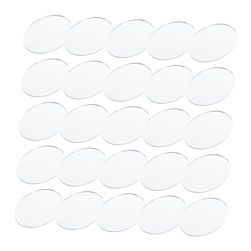 BESTonZON 50pcs Oval Lenses Mirror Patches Diy Jewelry Making Supplies Mirror Tiles for Home Decor