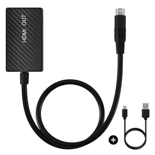 TNP Sega Saturn HDMI-Adapter – S-Video-auf-HDMI-Konverterkabel kompatibel mit Sega Saturn Konsole für HDTVs, PC-Monitore und Projektoren